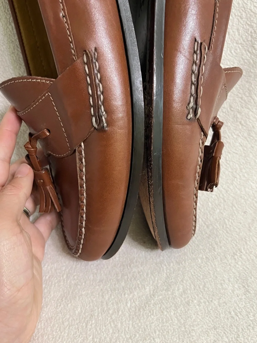 Cole Haan Men’s Tassel Loafers Cognac Leather Size 10 D Classic Dress Shoes